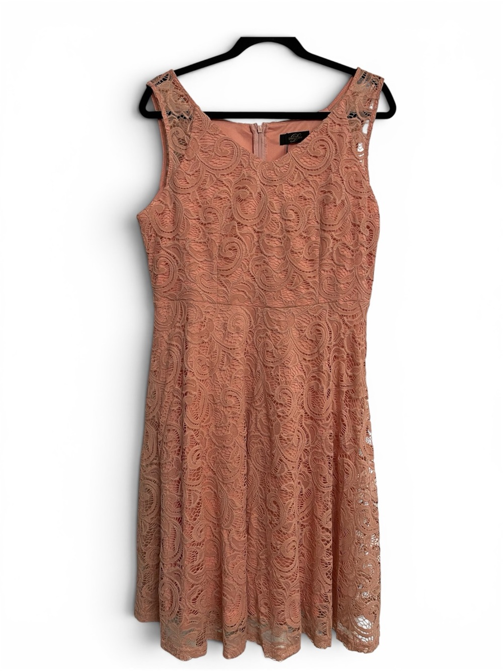 Lace Overlay Mini Dress in Dusty Rose